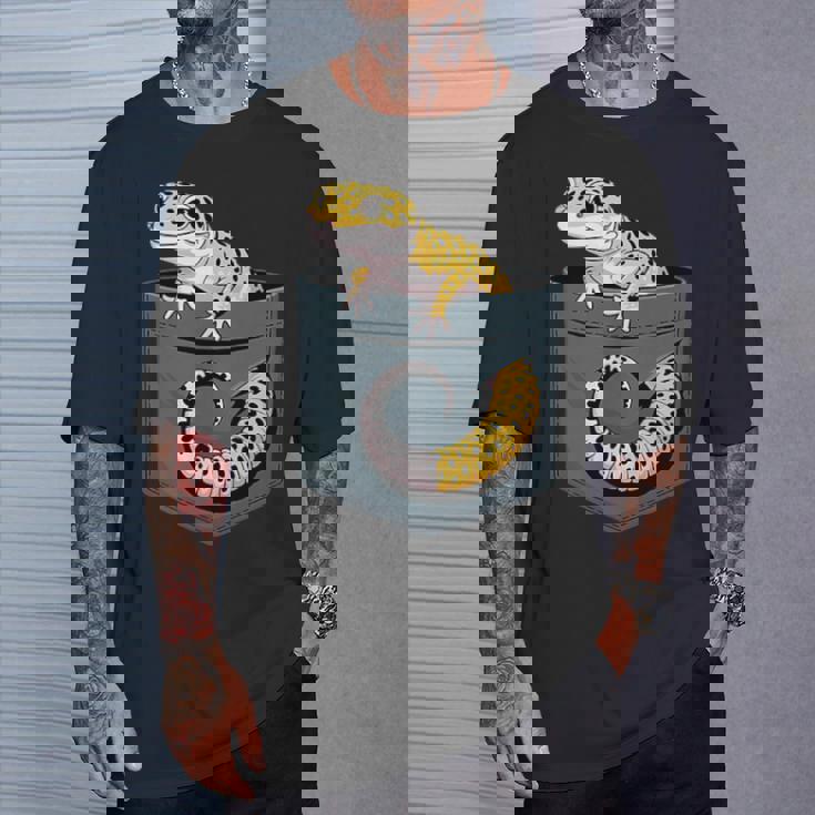 かわいいヒョウゲッコ トカゲ爬虫類 ヒョウ ヤモリのお父さん用 Tシャツ 彼への贈り物