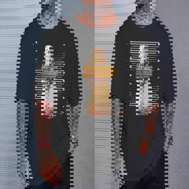 かわいいフェレット泥棒 面白い動物 Tシャツ 彼への贈り物