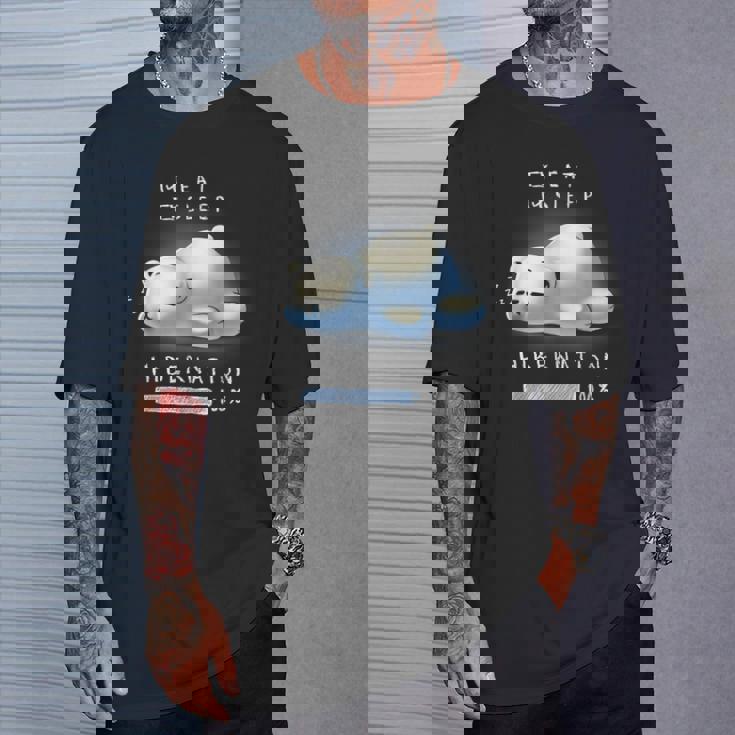 かわいい怠け者のシロクマの冬眠 Tシャツ 彼への贈り物