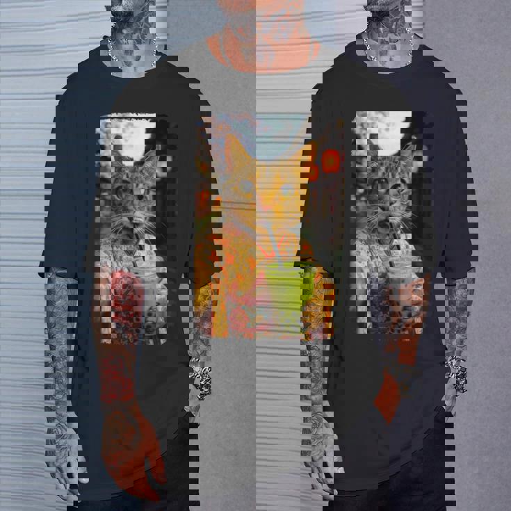 かわいい着物猫 自撮り 抹茶 バブルティー Tシャツ 彼への贈り物