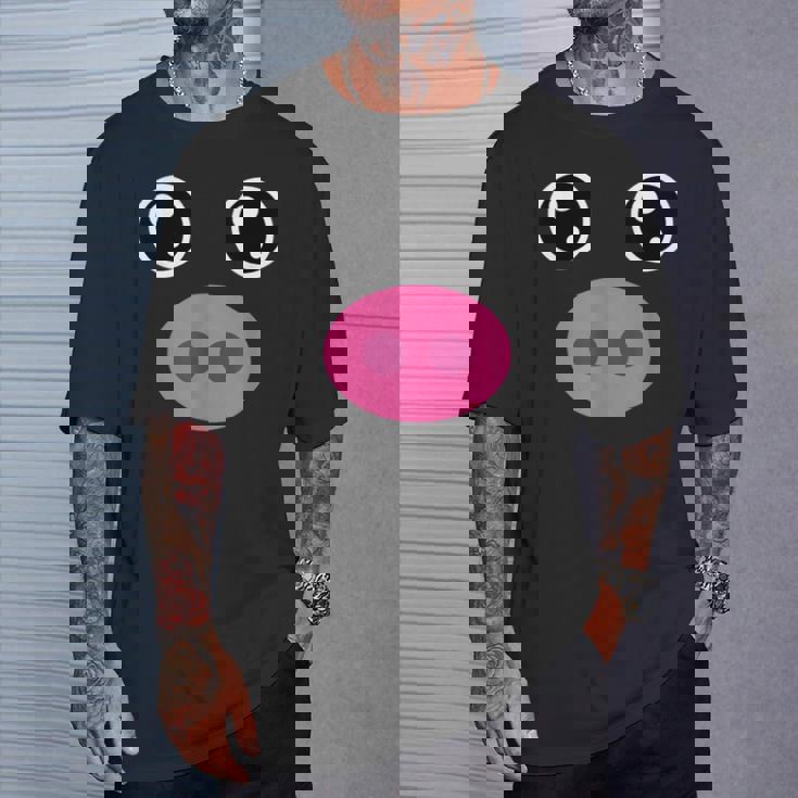 かわいい豚の顔 ピンクの鼻 面白い動物愛好家コスチューム Tシャツ 彼への贈り物