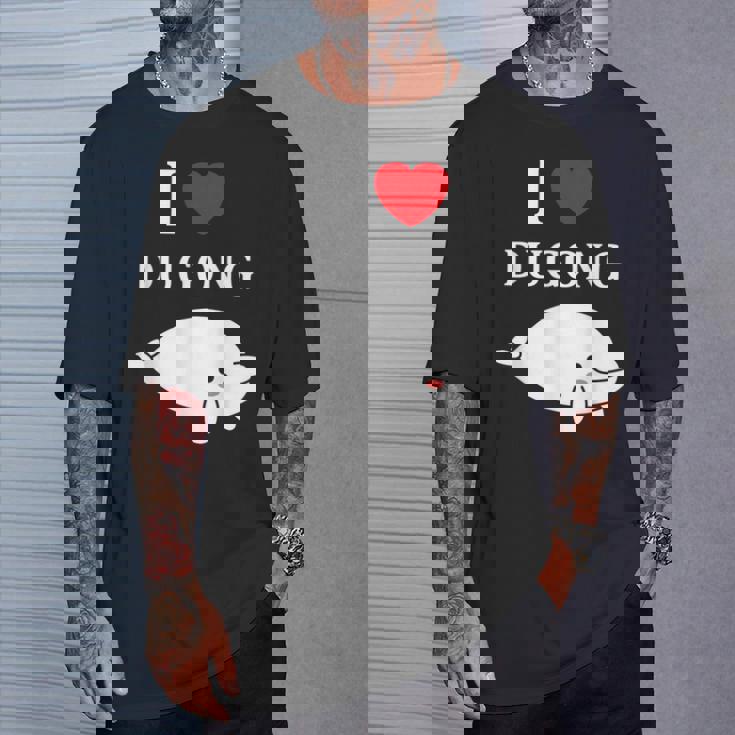 かわいい面白いシンプルなジュゴンの魚を引用します。 I Love Dugong Tシャツ 彼への贈り物