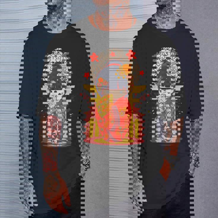 こけし 人形 シャツ 和装 赤 日本運 福 Tシャツ 彼への贈り物