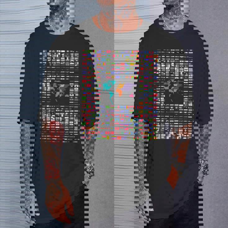 すべての国 世界の国旗 287 国旗 国際 Tシャツ 彼への贈り物