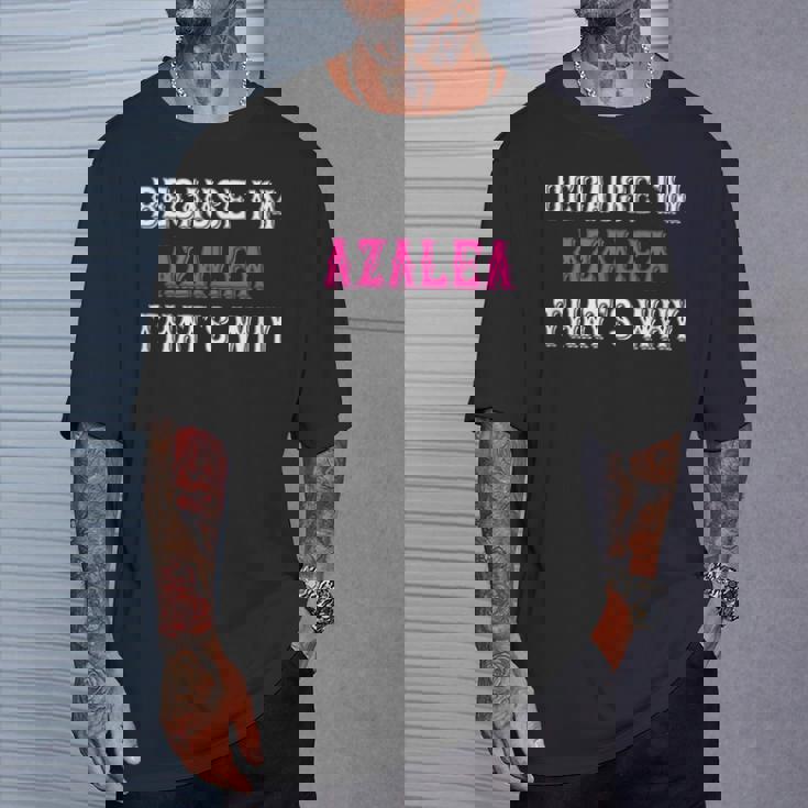 つつじ私がツツジだからこそ-ピンクのツツジの名前 Tシャツ 彼への贈り物