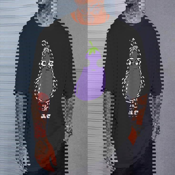 なす ナス 顔 イラスト かわいい おもしろ 面白い 簡単 シンプル ゆるい 野菜 Tシャツ 彼への贈り物