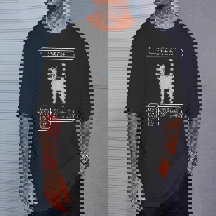 ねこがあらわれた！ 猫好き ゲーム好き ネコ飼い ネコママ 猫ママ ネコパパ 猫パパ Rpg ゲーム 猫 ねこ ネコ Tシャツ 彼への贈り物