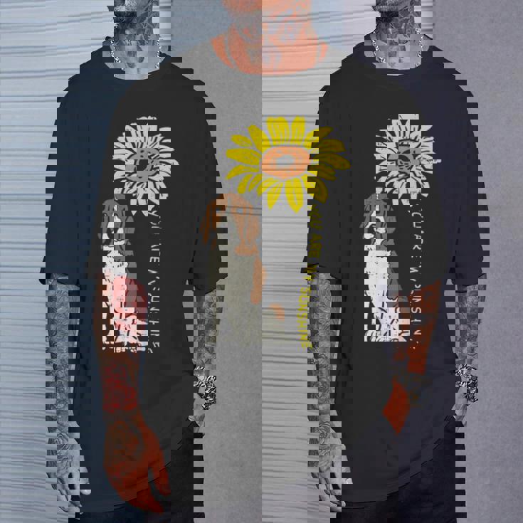 ひまわり サンシャイン ビーグル 動物 ペット ハウンド 犬 恋人 ギフト Tシャツ 彼への贈り物