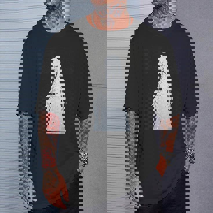 ゆきおんな アニメ キャラクター 日本語脚本背景 Tシャツ 彼への贈り物