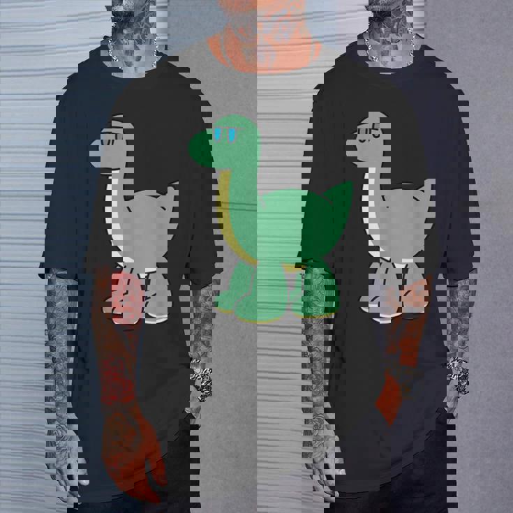 ゆるい恐竜のキャラクターイラスト_ブラキオサウルス Tシャツ 彼への贈り物