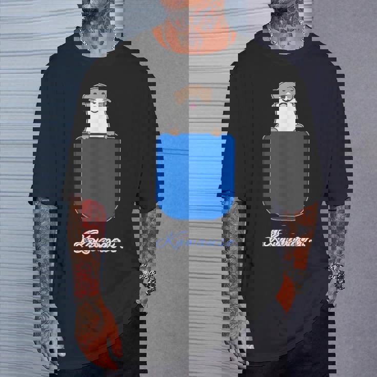 ゆるカワウソさん Otters オッターズ『いん ざ ぽけっと』（ブルーポケット）コツメカワウソ かわいい イラスト Tシャツ 彼への贈り物