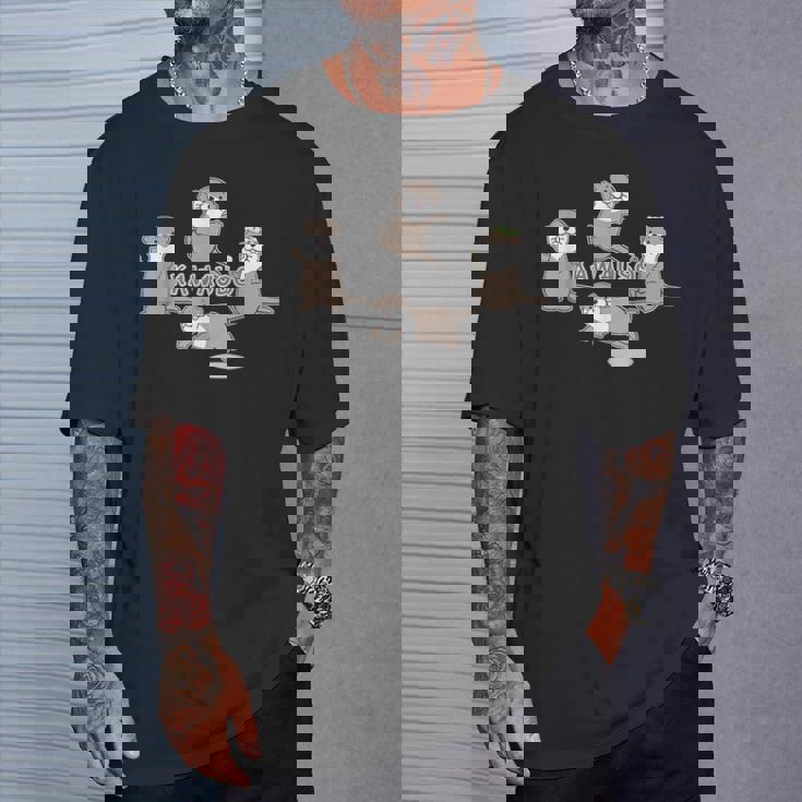 ゆるカワウソさん まるくん『あつまれ！』【 No102 】コツメカワウソ Tシャツ 彼への贈り物