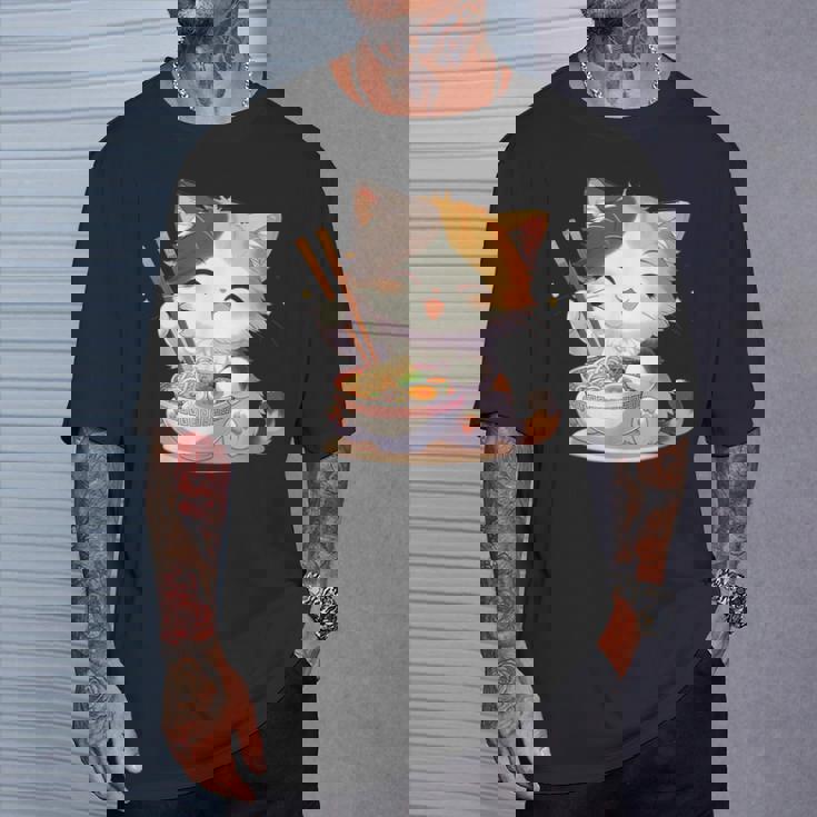 わがまま猫 ねこ ラーメン好き かわいい おもしろ マンガ Tシャツ 彼への贈り物