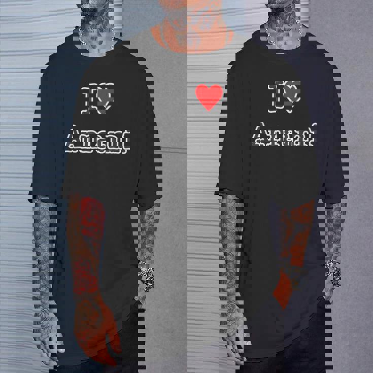 アイラブ・Amami 奄美大島（I Love ハート）【47都道府県】Jimo-T ジモティ お土産 面白い Tシャツ 彼への贈り物