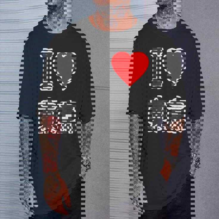 アイラブ・東京（I Love ハート）ビッグ 大きな文字【47都道府県・市区町村】ジモtティ 地元愛 旅行 お土産 面白 Tシャツ 彼への贈り物