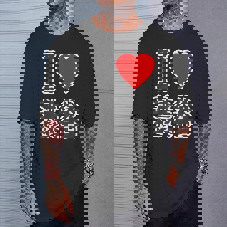 アイラブ・渋谷（I Love ハート）渋谷区 Big 大きな文字【東京23区】ジモtティ 面白い Tシャツ 彼への贈り物