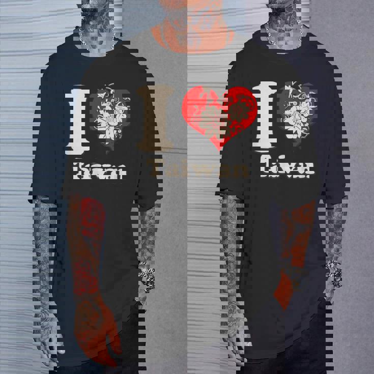 アイラブ台湾フローラル Tシャツ 彼への贈り物