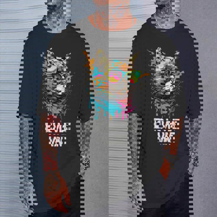 アイ・ドゥー・ホワット・アイ・ワント キャット・ウィズ・サングラス Tシャツ 彼への贈り物