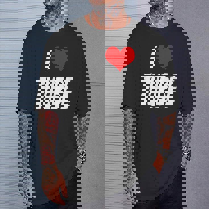 アイ・ラブ・チューブ・ハート Tシャツ 彼への贈り物