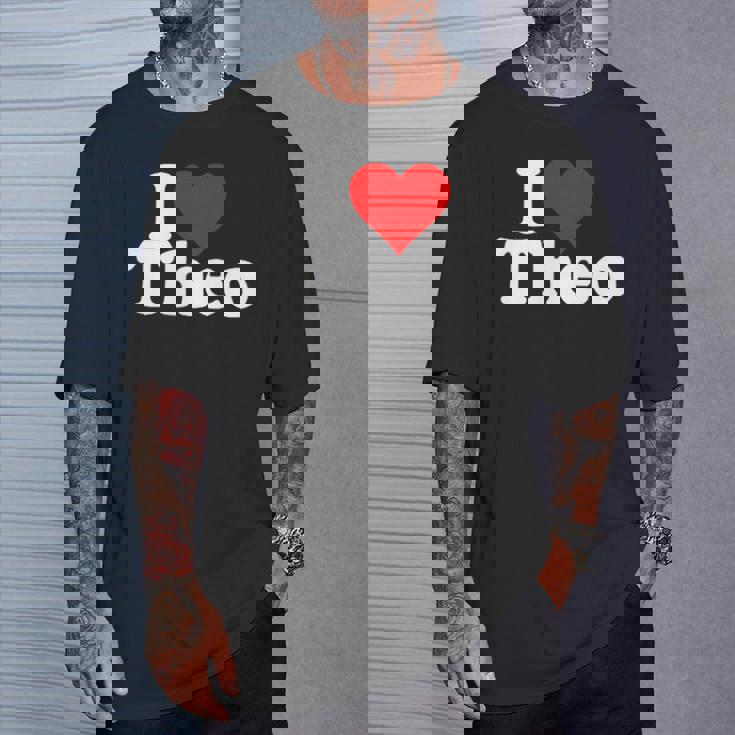 アイ・ラヴ・ハート・テオ・セオドア Tシャツ 彼への贈り物