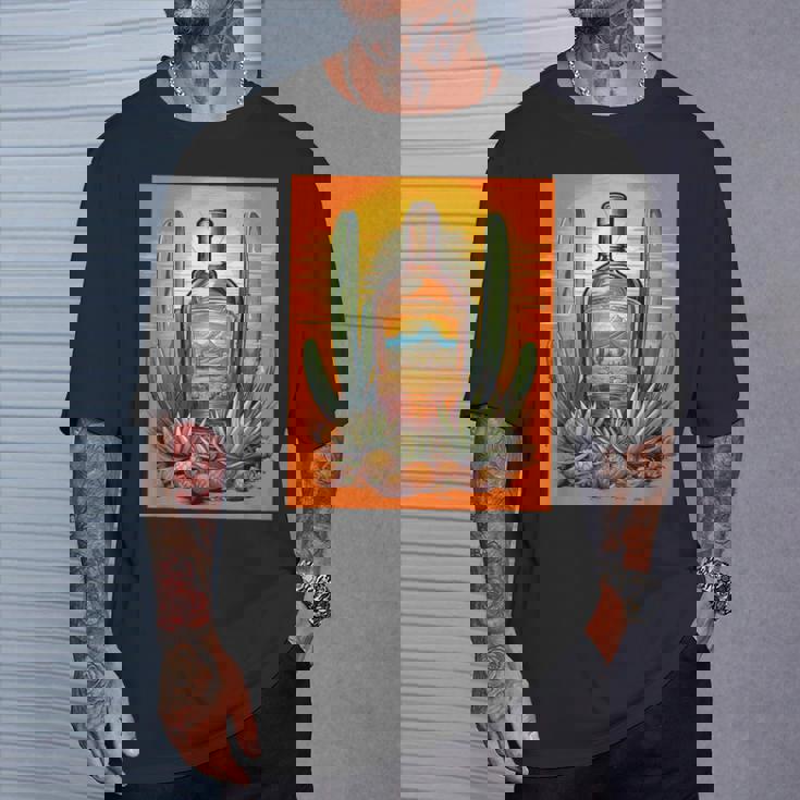 アガベ植物 テキーラボトル メキシカン メズカル アルコール ドリンク Tシャツ 彼への贈り物