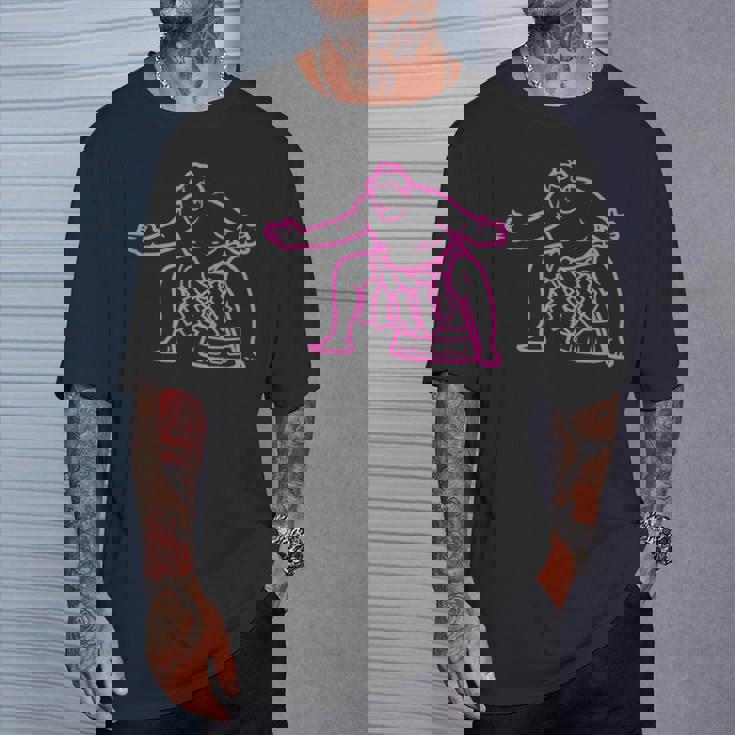 アスレチック相撲インスピレーションシルエット Tシャツ 彼への贈り物