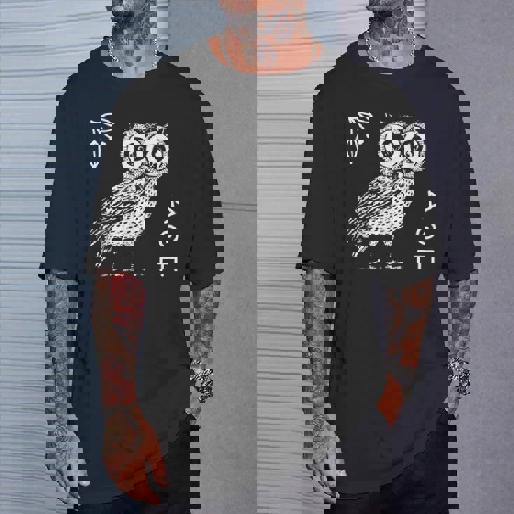 アテナのフクロウ ギリシャ神話 古代ギリシャ Tシャツ 彼への贈り物