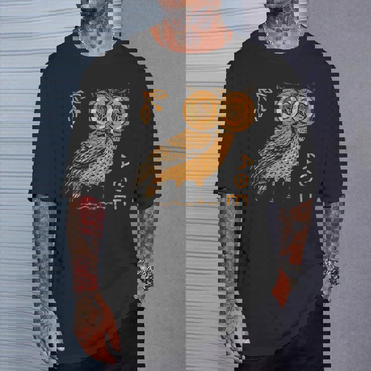 アテナのフクロウ ギリシャ神話 古代ギリシャ Tシャツ 彼への贈り物