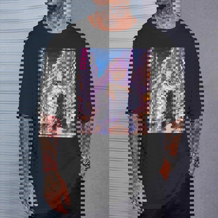 アニメの女の子、漫画、美学、かわいい、日本語、Waifu プリント Tシャツ 彼への贈り物