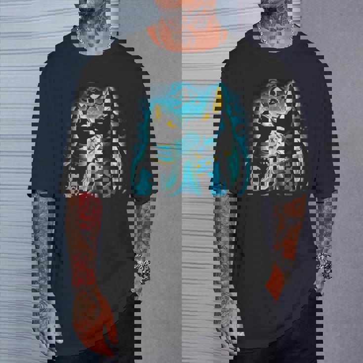 アヌビスとバステト 古代エジプトの死後の世界の神 Tシャツ 彼への贈り物