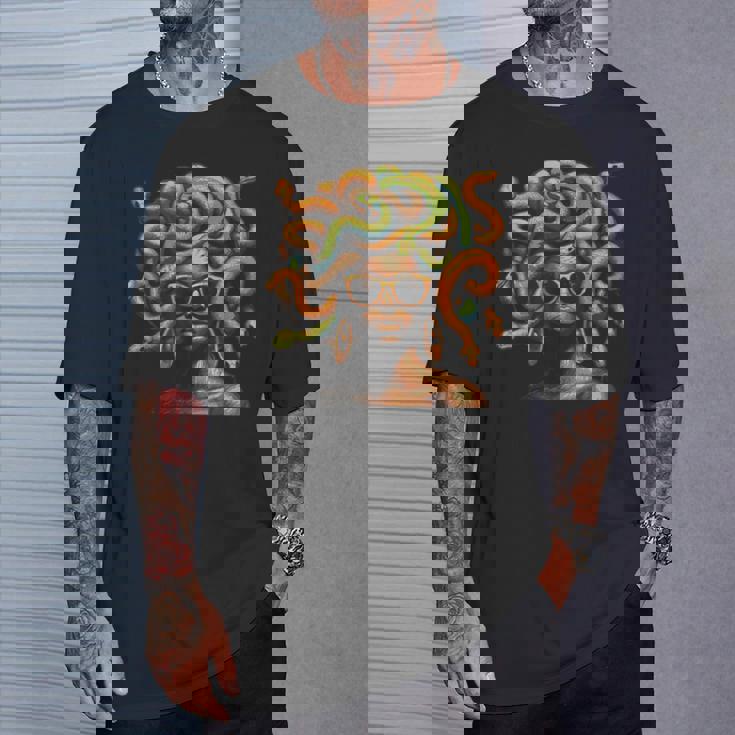 アフロ ブラック メラニン スキントーン メデューサ ヘビ ヘアスタイル Tシャツ 彼への贈り物