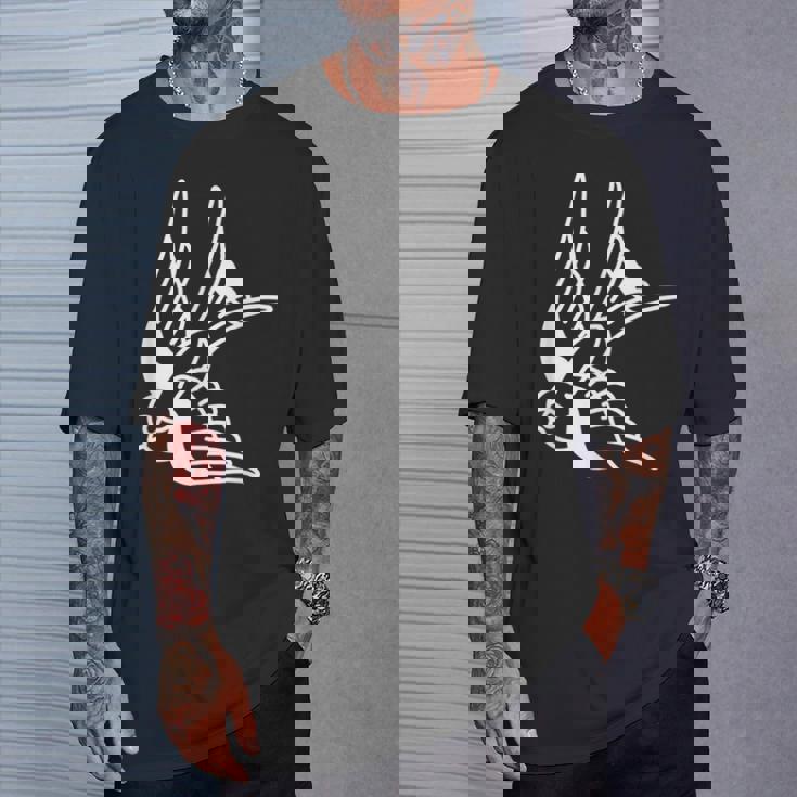 アメリカントラディショナル ツバメ 鳥 アウトライン タトゥー Tシャツ 彼への贈り物