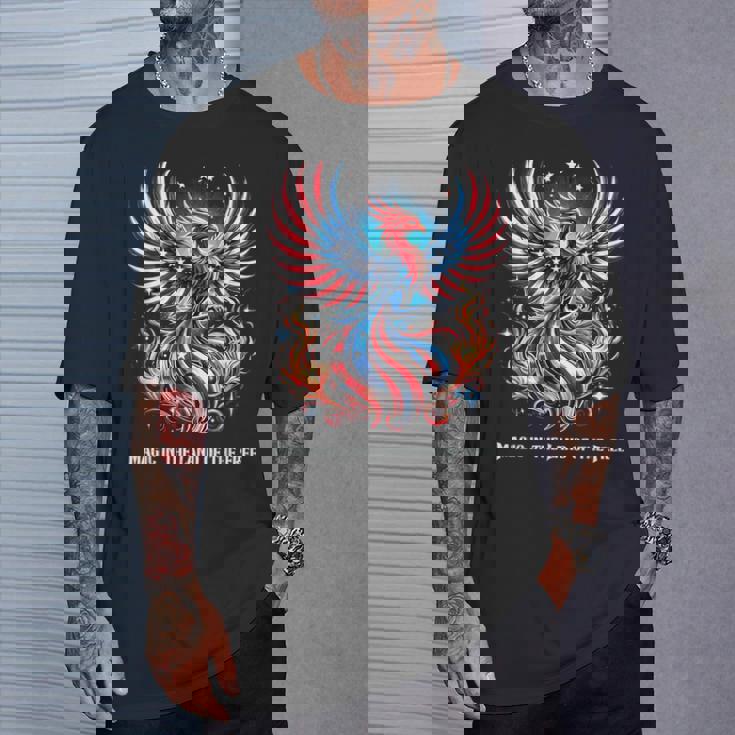 アメリカ神話 伝説のクリーチャー アメリカンフェニックス 自由の鳥 復活 火の鳥 Tシャツ 彼への贈り物