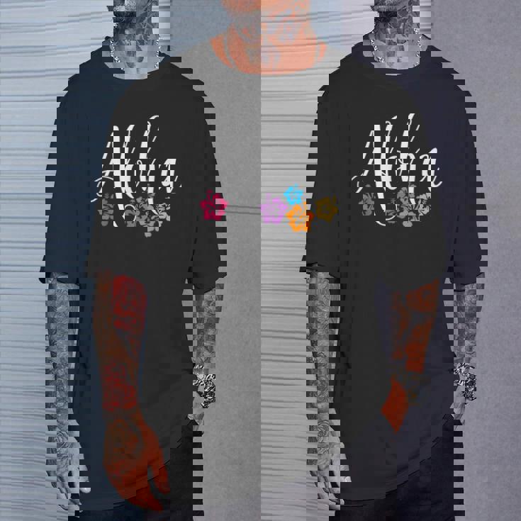 アロハ ハワイアン ハイビスカス フラワー サーファー マウイ カウアイ ハワイ Tシャツ 彼への贈り物