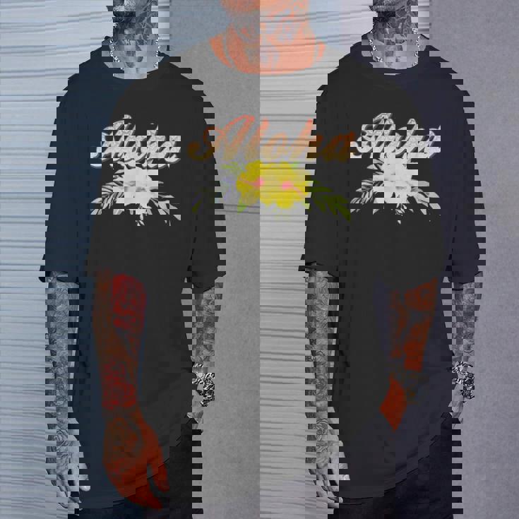 アロハイエロー ハイビスカス Tシャツ 彼への贈り物