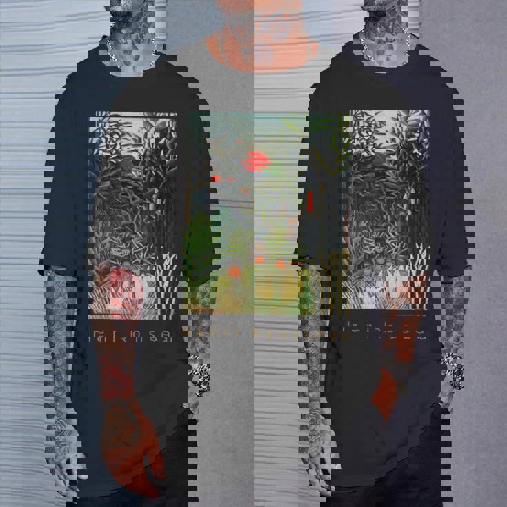 アンリ・ルソー 森の中の猿とオウム Tシャツ 彼への贈り物