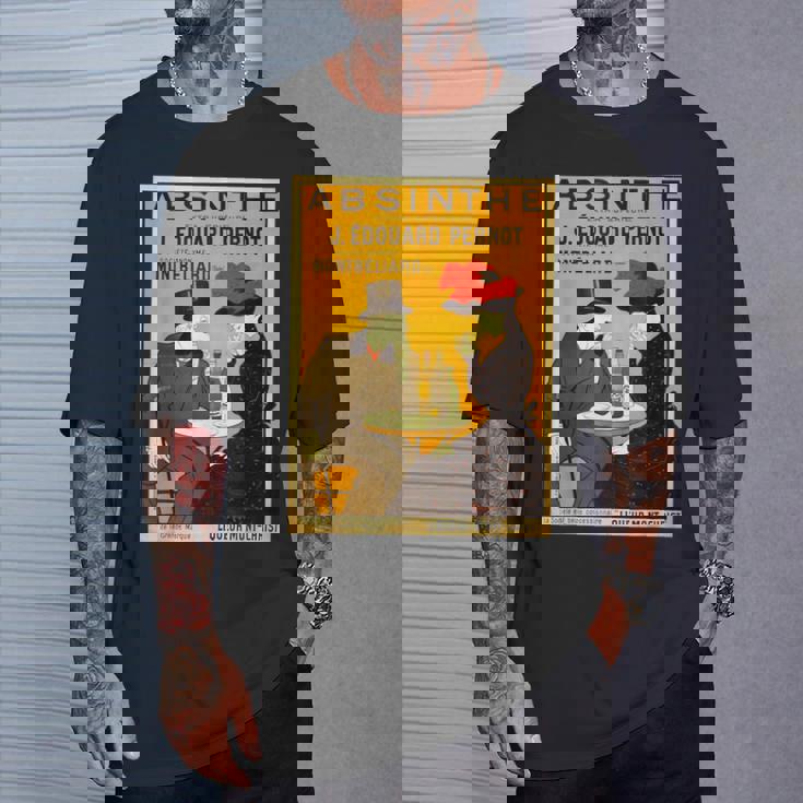 アールヌーボー アブサン ビクトリア朝 カップル テーブル Tシャツ 彼への贈り物