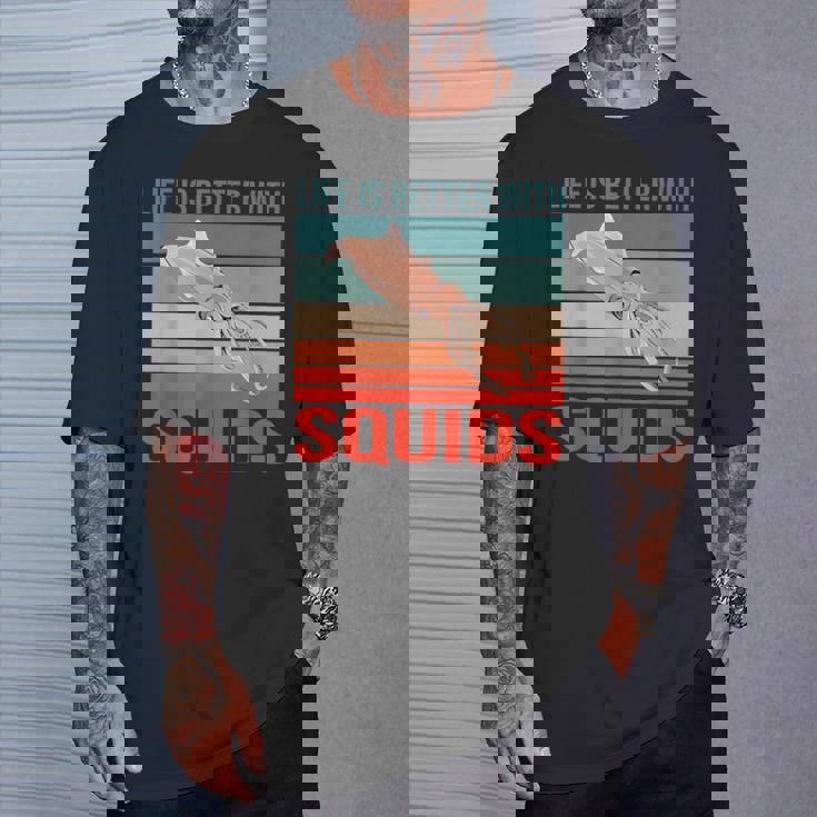 イカ ライフ・イズ・ベター 烏賊 イカ Tシャツ 彼への贈り物