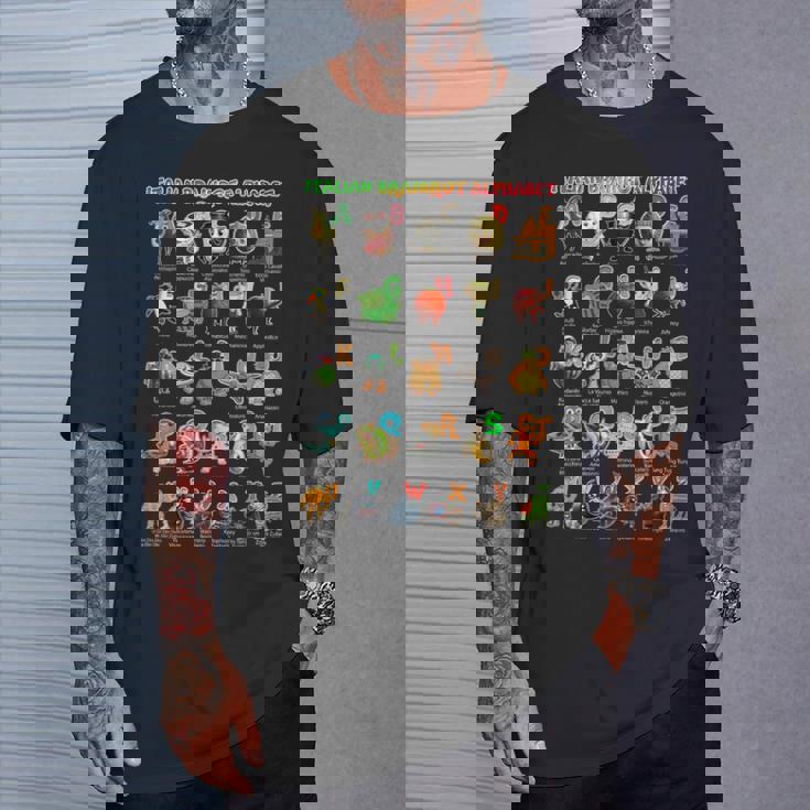 イタリアンブレインロットキャラクターの種類イタリアブレインロットアファベット Tシャツ 彼への贈り物