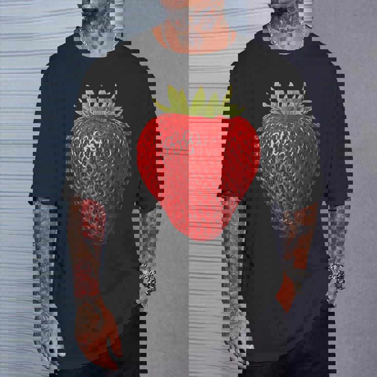 イチゴ イラスト アート フルーツ グラフィック モチーフ Tシャツ 彼への贈り物