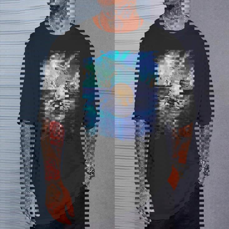 イルカと北のシロクマ、ライトとイルカ Tシャツ 彼への贈り物