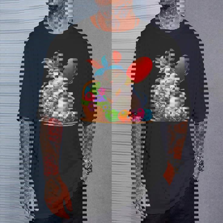 イースターバニー卓球ウサギイースターエッグ卓球 Tシャツ 彼への贈り物