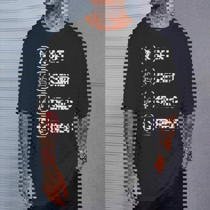 イート・スリープ・チェロ・リピート Tシャツ 彼への贈り物