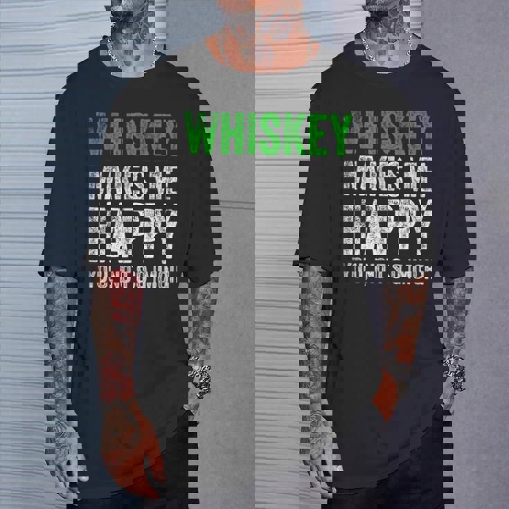 ウィスキーは私を幸せにします、You Noto Much ウイスキー Tシャツ 彼への贈り物