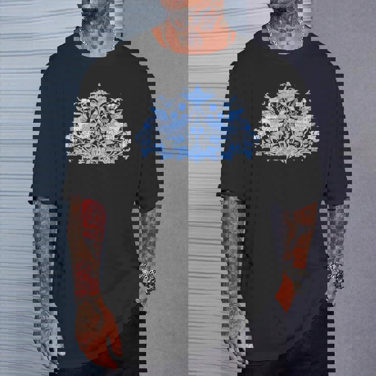 ウィリアム・モリス ストロベリー泥棒 鳥 ブルー Tシャツ 彼への贈り物