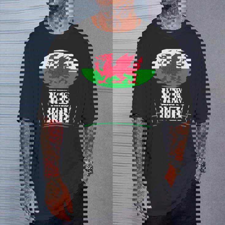 ウェールズ ラグビー チーム Cmon Cymru フラッグ Tシャツ 彼への贈り物