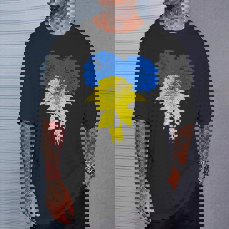ウクライナ国旗 ひまわり ヴィンテージ ウクライナ支援 ウクライナ Tシャツ 彼への贈り物