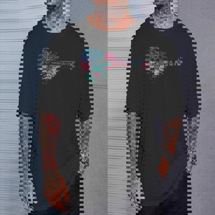 ウクレレ トライバル・フラワー アロハ・ギター ハワイ Tシャツ 彼への贈り物