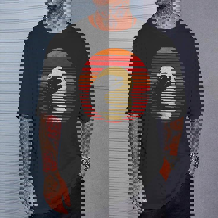 ウツボ サンセット レトロスタイル サファリ ヴィンテージ 70年代 釣り Tシャツ 彼への贈り物