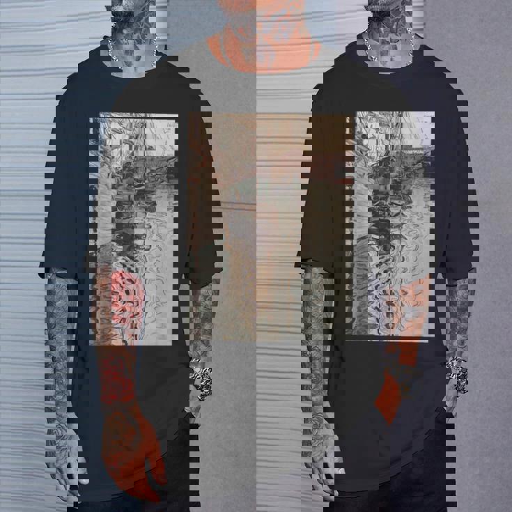 エゴン・シーレ作「トリエステの港」1907 Tシャツ 彼への贈り物